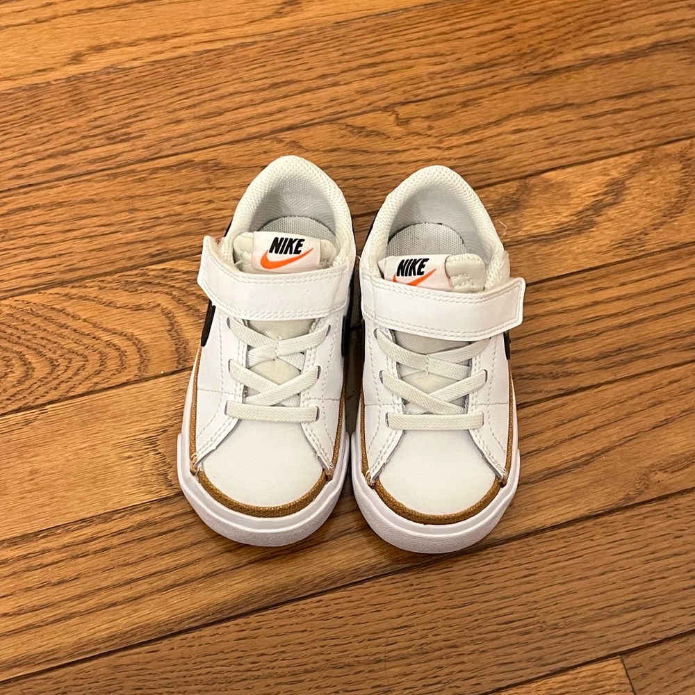 Nike Court Legacy White/Black- Desert Ochre Sneakers Toddler Size 7c